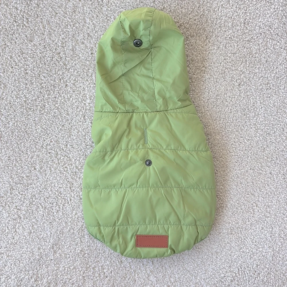 Grass Green, cream fuzzy lined puffer jacket - Picture 2 of 6
